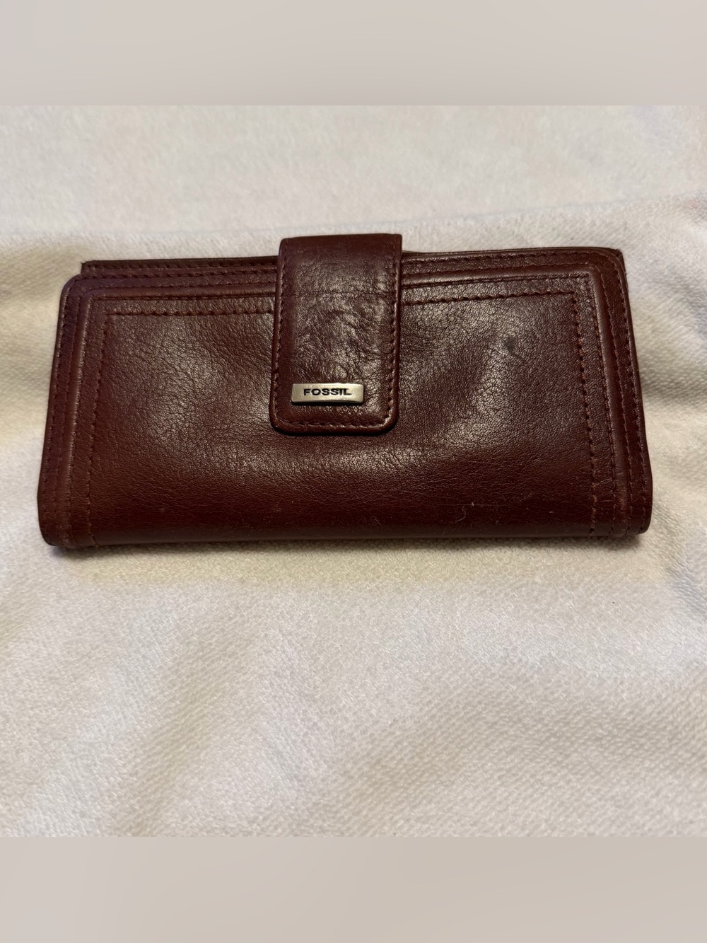 Fossil Women's Leather Card Holder Wallet - Brown